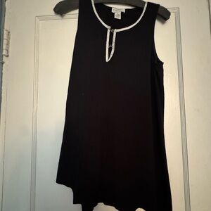 Black Sleeveless Swing Top with Silver Trim